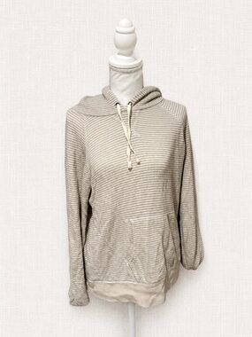 J. Crew Light Taupe Striped Hoodie Sweatshirt